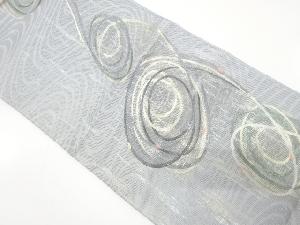 紗　変わり線描き模様織り出し　袋帯